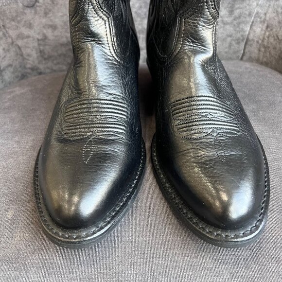 Ariat Heritage R Toe Western Cowboy Boots – Black Deertan Leather Men’s Size 9D - Picture 3 of 11